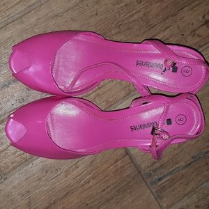 Hot pink heel sandals size 9